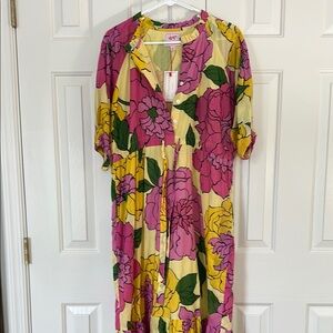 Floral Pink and Yellow Dress